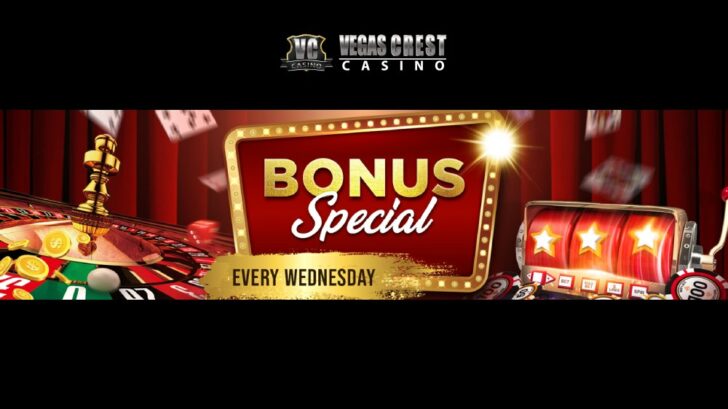 Get weekly bonus at Vegas Crest Casino