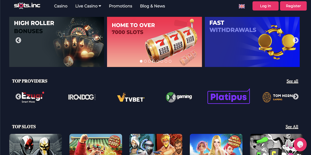 Review about Slots.inc Casino